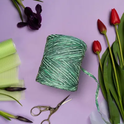 Натуральна зав'язка Raffia 200 метрів НАТУРАЛЬНО ЗЕЛЕНА
