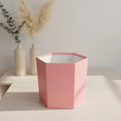 Флористична коробка "Шестигранник" РОЖЕВИЙ