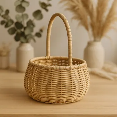 Кошик овальний бежевий 20 * 31 см (W 330)