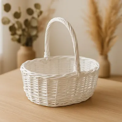 Кошик овальний білий 21 * 15 * 27 см (W 053)