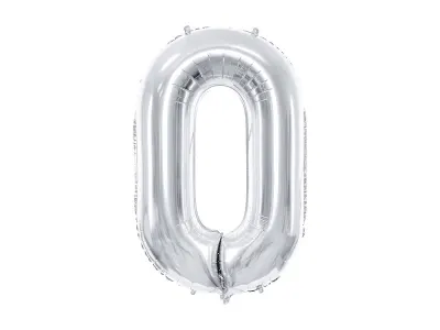 Кулька фольгована "Цифра 0" СРІБНА (Н 100 см)