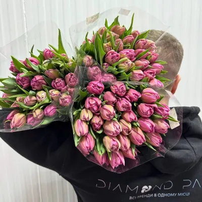 Тюльпан "DOUBLE PRINCESS"  фіолет пів-ний  50 см (25шт/уп)