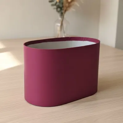 Коробка овальна бордо 27*15*Н18 см (товщина стінки 2,4 мм)